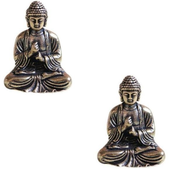 SaiDian 2 Pcs Mini Statue Brass Sakyamuni Buddha Ornaments Creative Home Office